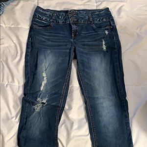 Charlotte Russe Brand Dark Wash Ripped Jeans